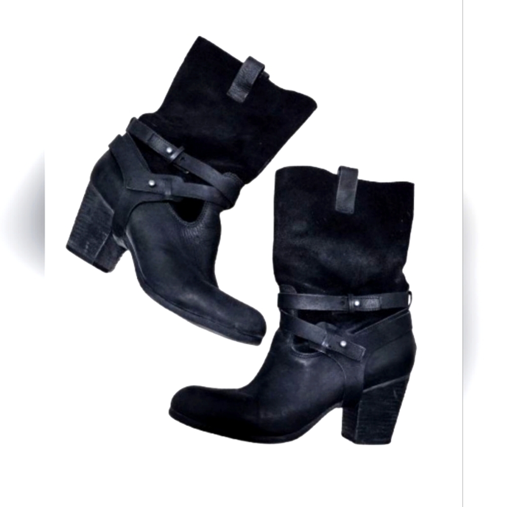 Denim & Supply by Ralph Lauren Black Leather Boots (Size 9.5 fits size 10)